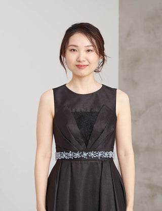 TWEED DRESS・BT240009-BKSIL