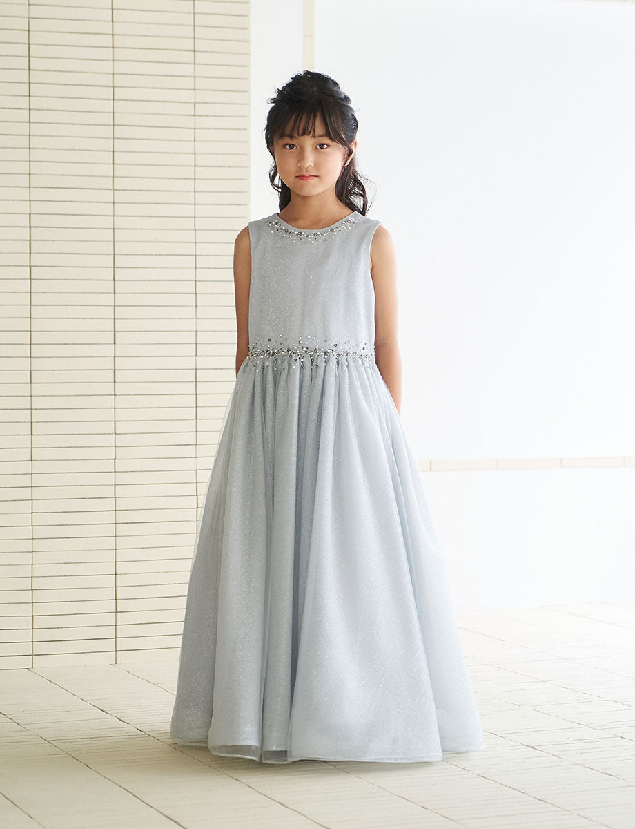 シルバードレス TWEED KIDS・TK83806-SIL｜子供ドレス 発表会