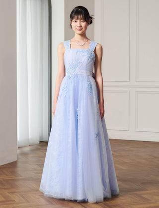 上品な演奏会用ジュニアドレス ラベンダーグレー|肩紐あり・ジュニア用ドレス 140〜160cm