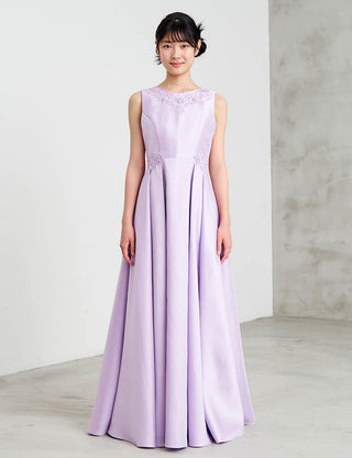 コンクール用ジュニアドレス|ラベンダー ロング丈ドレス・140〜160cm対応