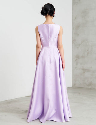 後ろファスナー仕様のジュニアドレス ラベンダー|コンクール向け・140〜160cm対応