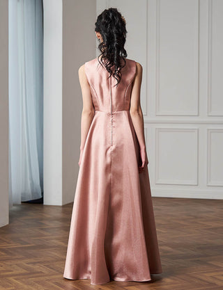 後ろファスナー仕様のジュニアドレス ピンクゴールド|コンクール向け・140〜160cm対応