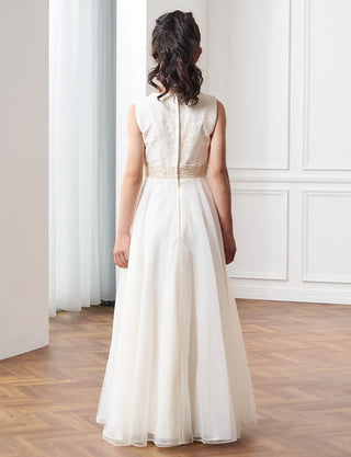 後ろファスナー仕様のジュニアドレス ダークネイビー|コンクール向け・140〜160cm対応