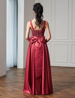 後ろシャーリング仕様のジュニアドレス ピンクローズ リボン付|ピアノ発表会向け・140〜160cm対応