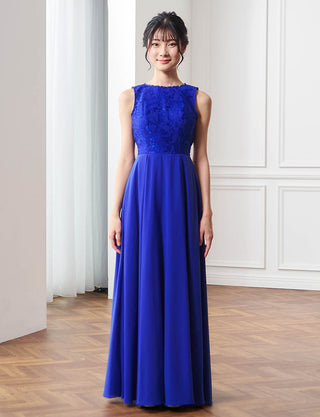 コンクール用ジュニアドレス|ブルーネイビー ロング丈ドレス・140〜160cm対応