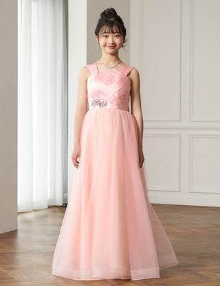 ピアノ発表会ドレス ピンク|肩紐あり・ジュニア用ドレス 140〜160c