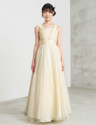 ピアノ発表会ドレス シャンパンゴールド|肩紐あり・ジュニア用ドレス 140〜160cm