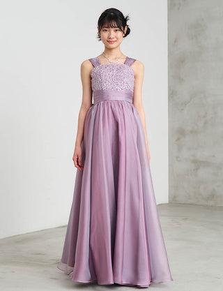 ピアノ発表会ドレス パープルレイン|肩紐あり・ジュニア用ドレス 140〜160cm