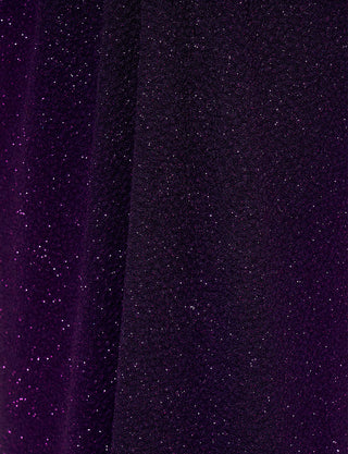 TWEED DRESS(ツイードドレス)のプラムロングドレス・ラメ/ポリウレタン|T-1284-PMの生地拡大画像です。