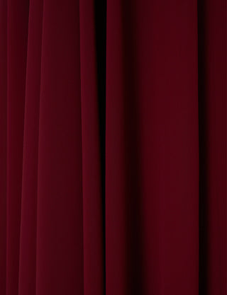 TWEED DRESS(ツイードドレス)のワインレッドロングドレス・シフォン|T-1511-WRDのスカート生地拡大画像です。