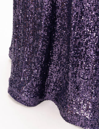 TWEED DRESS(ツイードドレス)のパープルロングドレス・チュール|T-1754-PEのスカート裾拡大画像です。