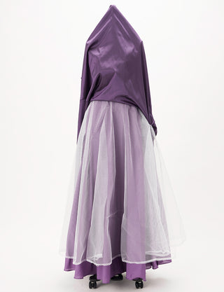 TWEED DRESS(ツイードドレス)のプラムロングドレス・タフタ|TH1432-1-PMのスカートパニエ画像です。