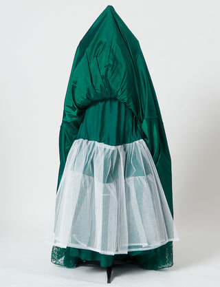 TWEED DRESS(ツイードドレス)のボトルグリーンロングドレス・チュール|TH1454-BGNのスカートパニエ画像です。