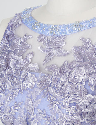 TWEED DRESS(ツイードドレス)のラベンダーグレーロングドレス・チュール|TN2024-LVGYのボレロ装飾拡大画像です。