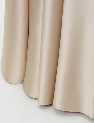 TWEED DRESS(ツイードドレス)のゴールドベージュロングドレス・サテン|TW1908-GBEGのスカート裾拡大画像です。