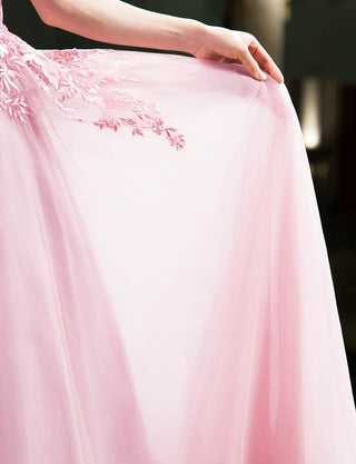 TWEED DRESS(ツイードドレス)のスモーキーピンクロングドレス・チュール|TW1941-SYPKのスカート拡大画像です。