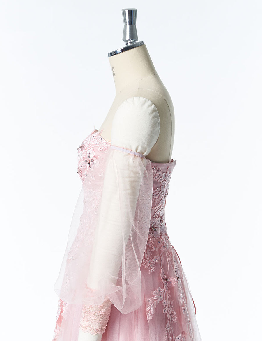 ピンク ロングドレス JEAN MACLEAN・31285-PK｜TWEED DRESS（ツイード 