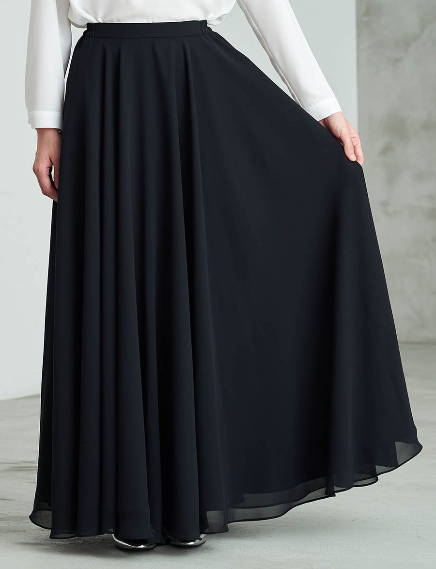 ロングスカート ブラック シフォンジョーゼット 演奏会・オーケストラ