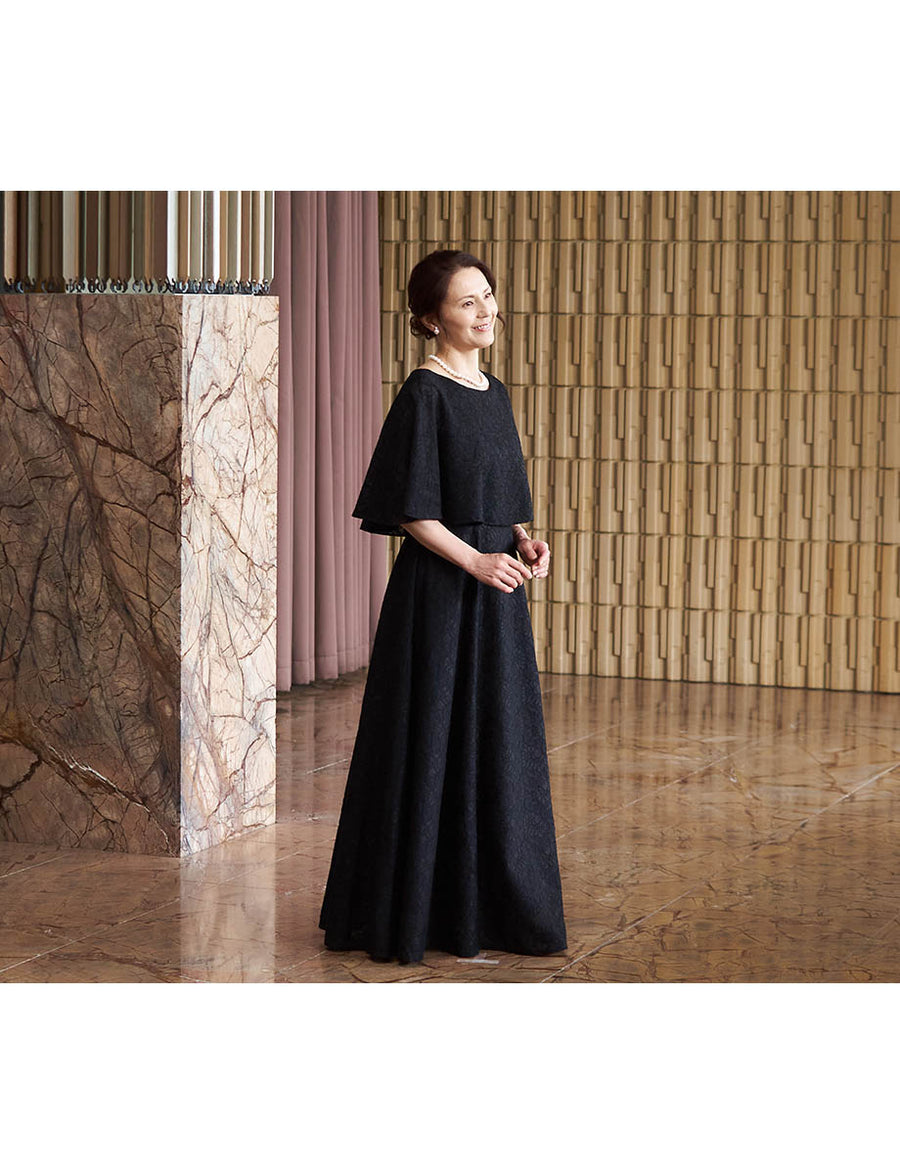 ★TWEED DRESS マザーズドレス　15号(11〜13号相当)★ 結婚式 母親ドレス グレー・マザーズドレス長袖 袖付き MD0404