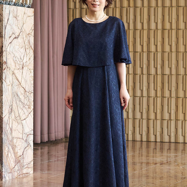 ぷー商品　結婚式マザーズドレス マザーズドレス・結婚式 母親ドレス MD0232-BK ダークネイビー