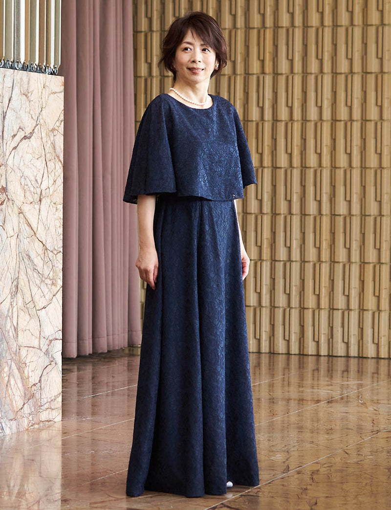 マザーズドレス・結婚式 母親ドレス MD0232-BK ダークネイビー