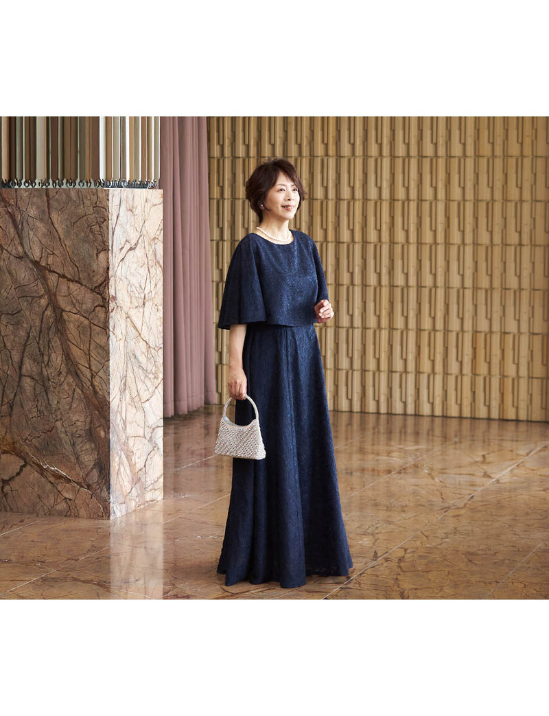 マザーズドレス・結婚式 母親ドレス MD0232-BK ダークネイビー
