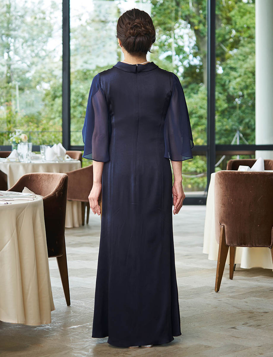 ✨️マザーズドレス TWEED DONNA ネイビー 13号　母親　結婚式 マザーズドレス・結婚式 母親ドレス MD0232-BK ダークネイビー