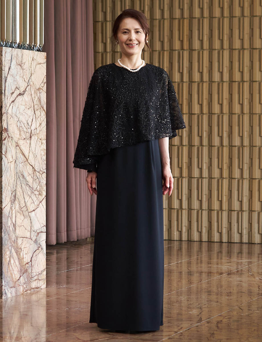 MARI　ドレス2点 M Maglie le cassetto》ケープ付3WAYロングドレス｜M Maglie le