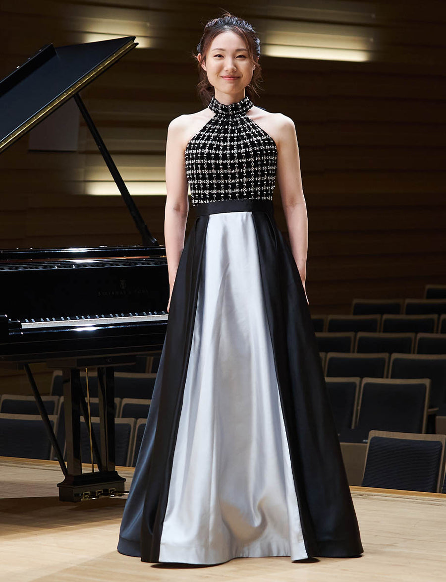 演奏会ドレス　tweed dress 　ブラック ブラック 黒 ステージドレス 演奏会・コンクールドレス ツイード