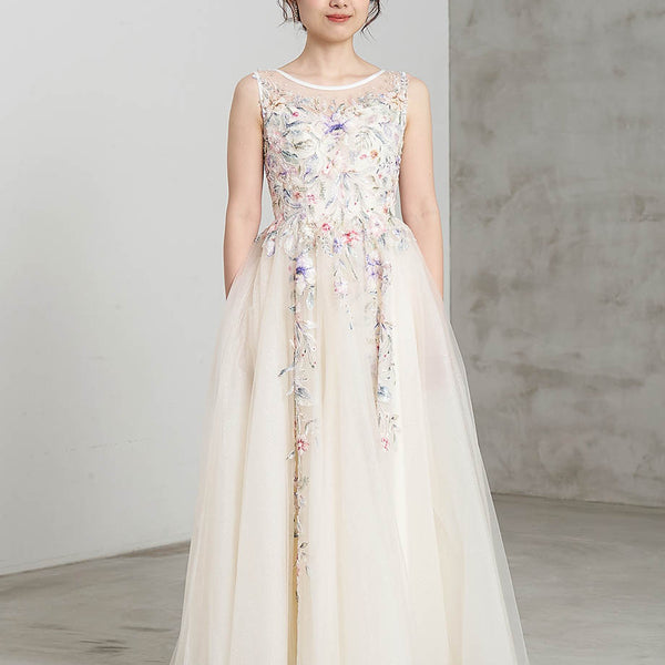 TWEED DRESS アイボリー刺繍ノースリーブドレス150 ノースリーブドレス一覧｜すっきり上品なシルエット｜TWEED DRESS