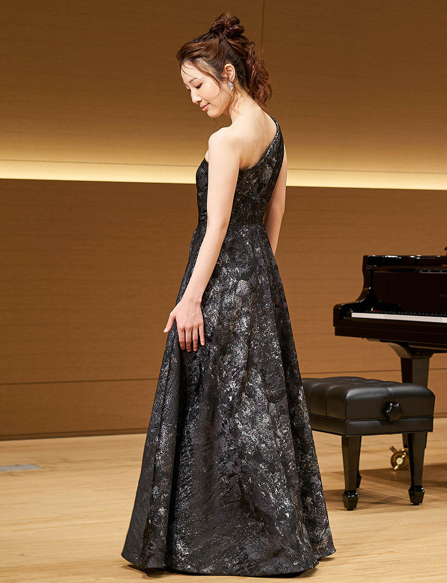 黒ロングドレス演奏会 カラードレス ステージ 衣装 ブラック 演奏会用