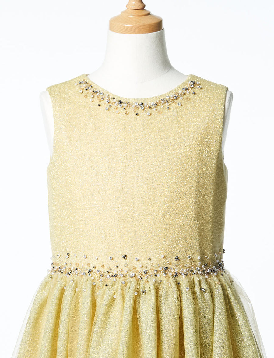 ゴールドドレス TWEED KIDS・TK83806-GD｜子供ドレス 発表会ドレス