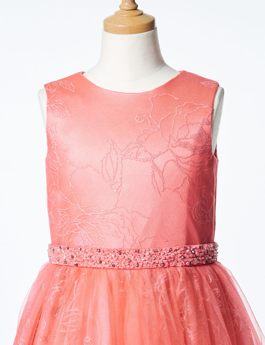 コーラルピンクドレス TWEED KIDS・TK83807-CPK｜子供ドレス