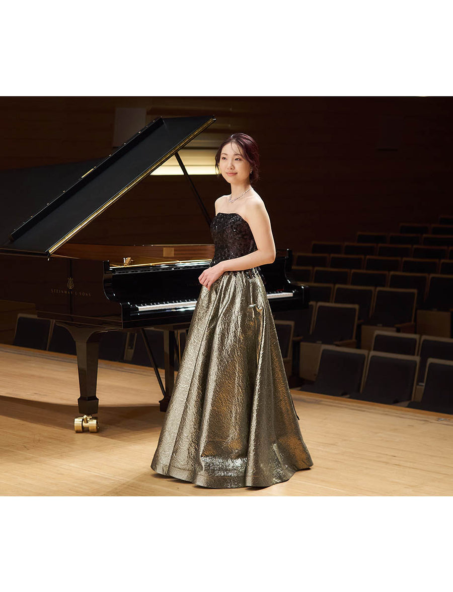 ブラック ロングドレス スパンコール ジャガード Aライン 演奏会・発表