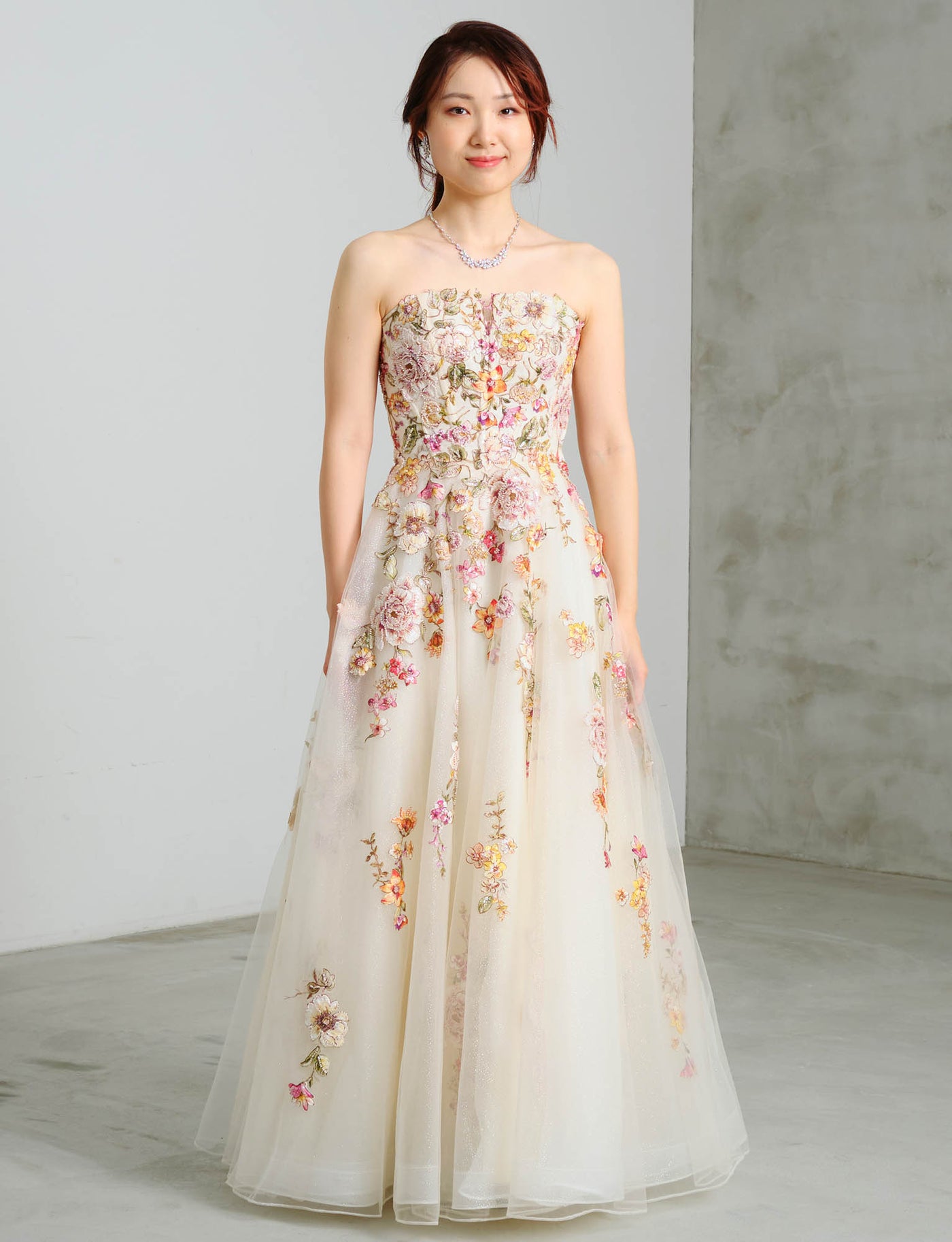 11-13号サイズ★フラワープリントカラードレス TIGLILY】ウエディングドレス＿カラードレス＿花ドレス（c116pk）