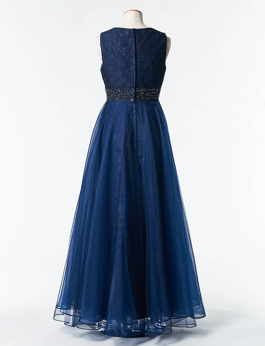 TWEED DREES ダークネイビー ロングドレスAライン 140cm 演奏会 小