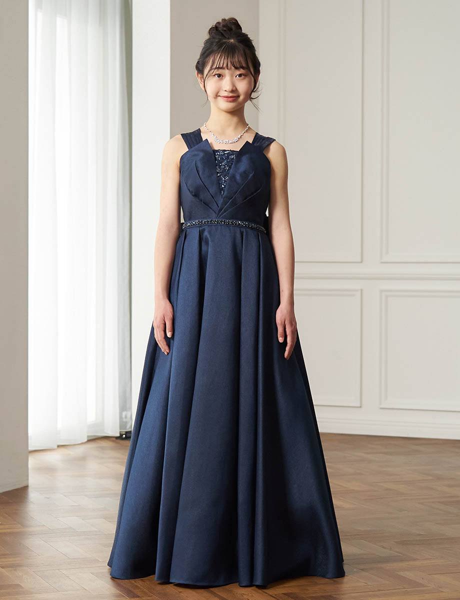 Qualo TK-209 9-13T NV ネイビー ドレス Qualo TK-209 9-13T NV ネイビー ドレス ガルゼドレス(ネイビー)CR1