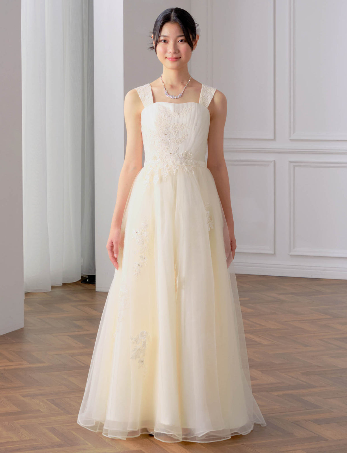 ゴムシャーリング仕様ドレス（ジュニア・130〜160cm）｜TWEED GIRL