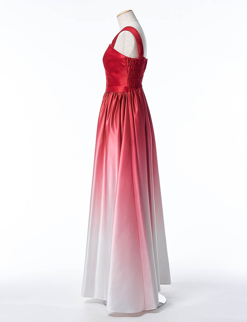 ジュニアドレス レッド グラデーションサテン・TWJ9517-RD｜発表会