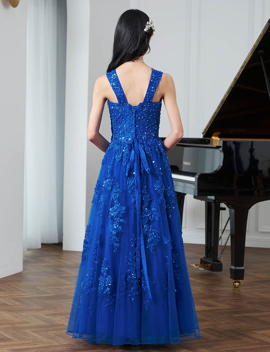 ベリージェネ ドレス 演奏会 ブルー 青 ロング 美品 7号 9号 160cm ベリージェネ ドレス 演奏会 ブルー 青 ロング 美品 7号 9号 160cm