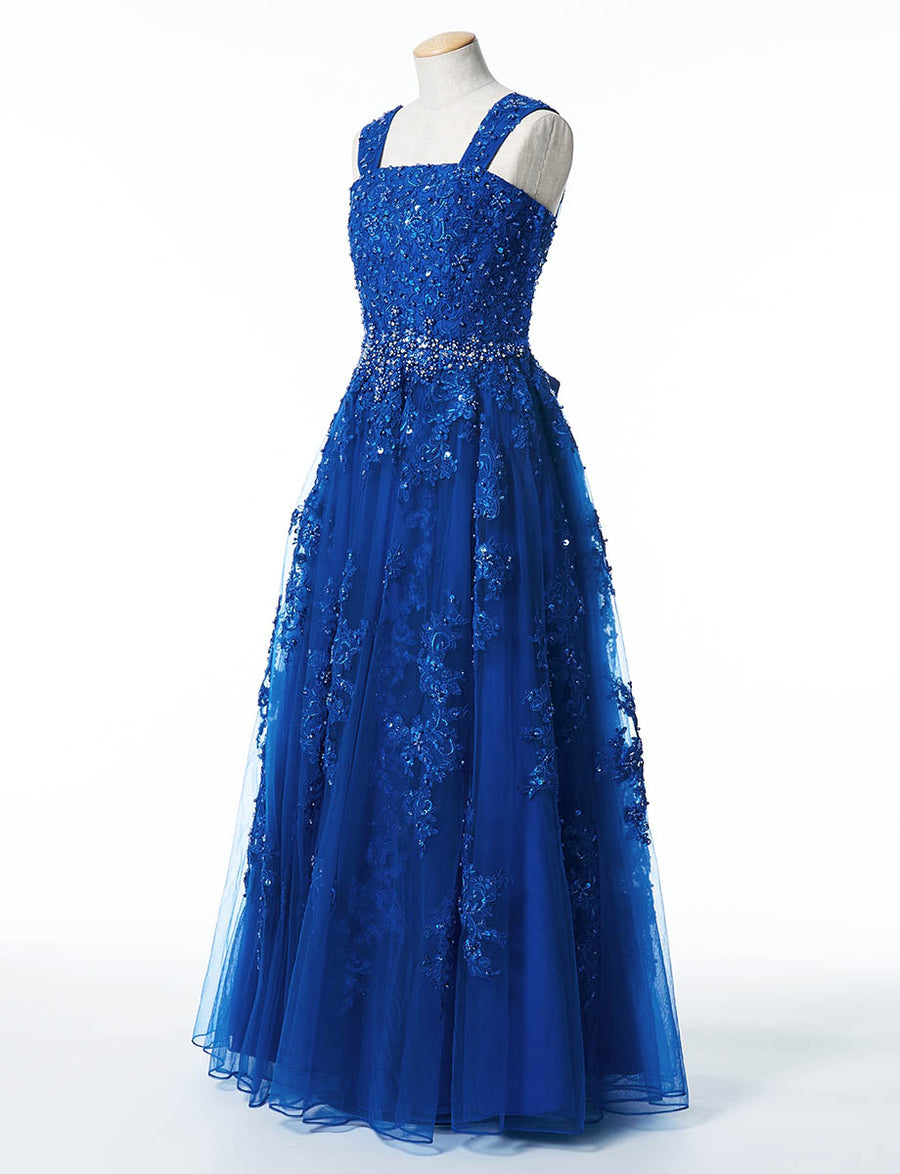 小中学校正 コンクールドレス・発表会ドレスにお薦めブルーロング