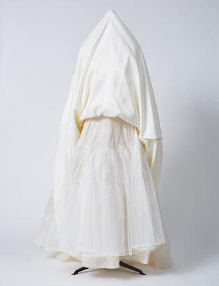 TWEED DRESS(ツイードドレス)のアイボリーロングドレス・チュール｜TN2007-IVYのスカートパニエ画像です。