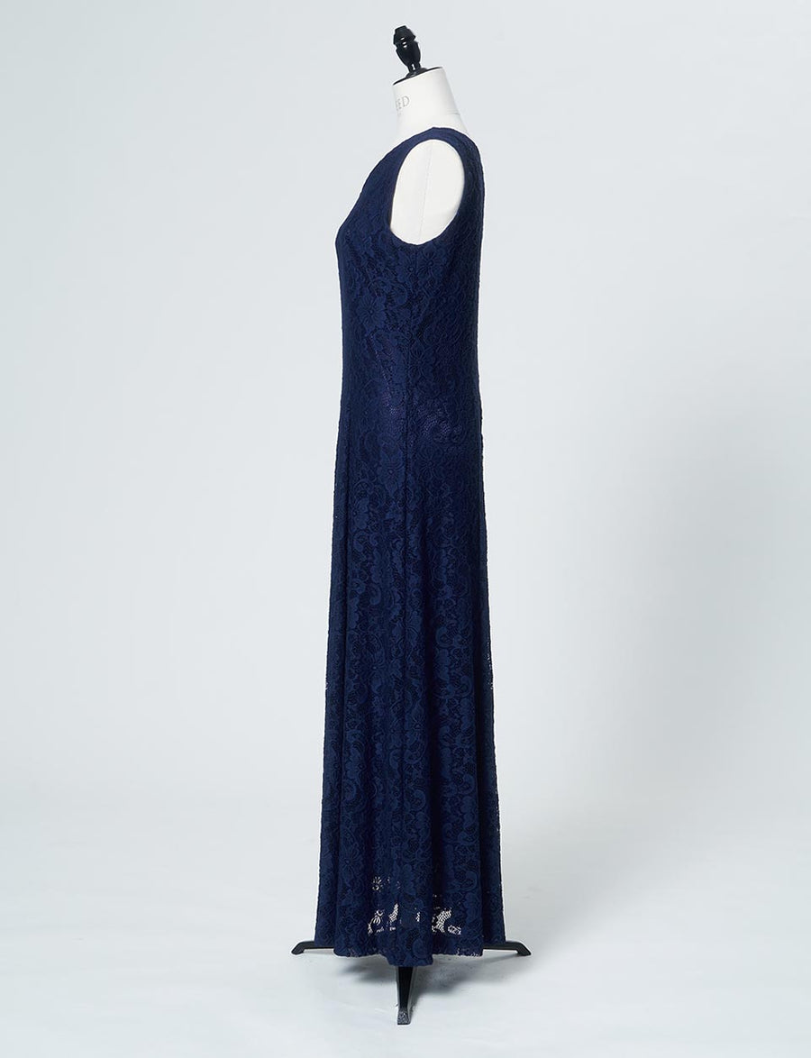 お値下げしました！TWEEDネイビーレースフレアドレス　ネイビー11号フォーマル ツイードTWEEDネイビーレースフレアドレス ネイビー 11号 フォーマル