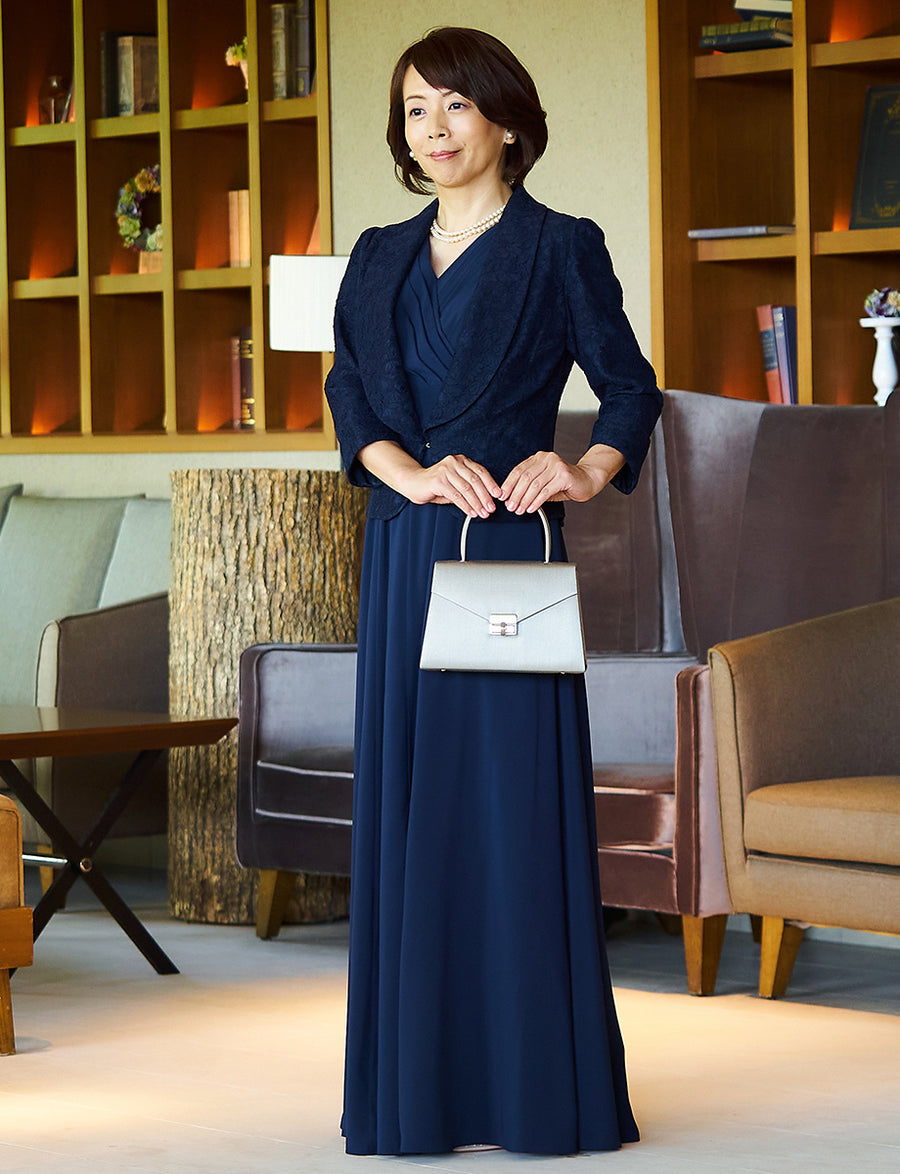マザーズドレス・結婚式 母親ドレス MD0216-DNY ネイビー