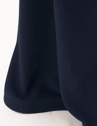 TWEED DRESS(ツイードドレス)のダークネイビーロングドレス・クレープ素材 ｜T-1509-DNYのスカート裾拡大画像です。
