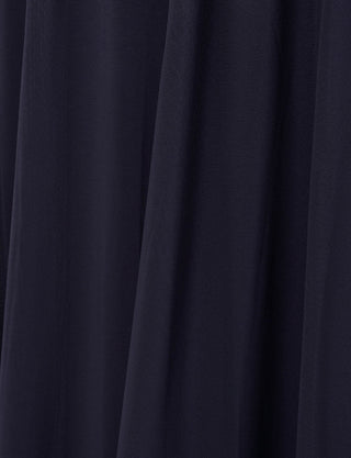 TWEED DRESS(ツイードドレス)のダークネイビーロングドレス・チュール｜T-1614-DNYのスカート生地拡大画像です。