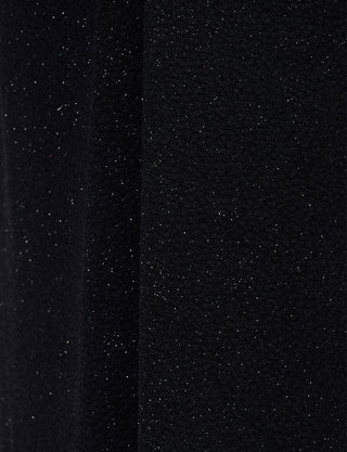 TWEED DRESS(ツイードドレス)のブラックロングドレス・ラメ/ポリウレタン｜T-1284-BKの生地拡大画像です。