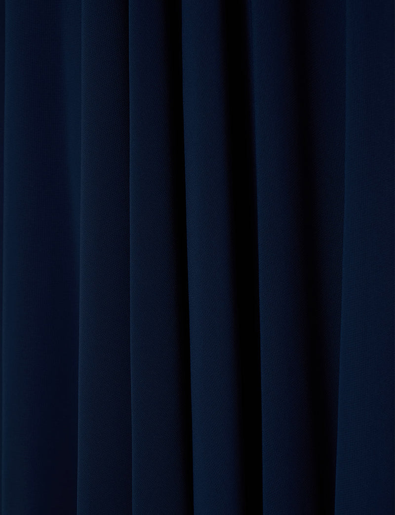 TWEED DRESS(ツイードドレス)のダークネイビーロングドレス・シフォン｜T-1511-DNYのスカート生地拡大画像です。