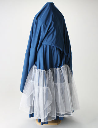 TWEED DRESS(ツイードドレス)のミッドナイトブルーロングドレス・タフタ｜TB1701-MBLのスカートパニエ画像です。