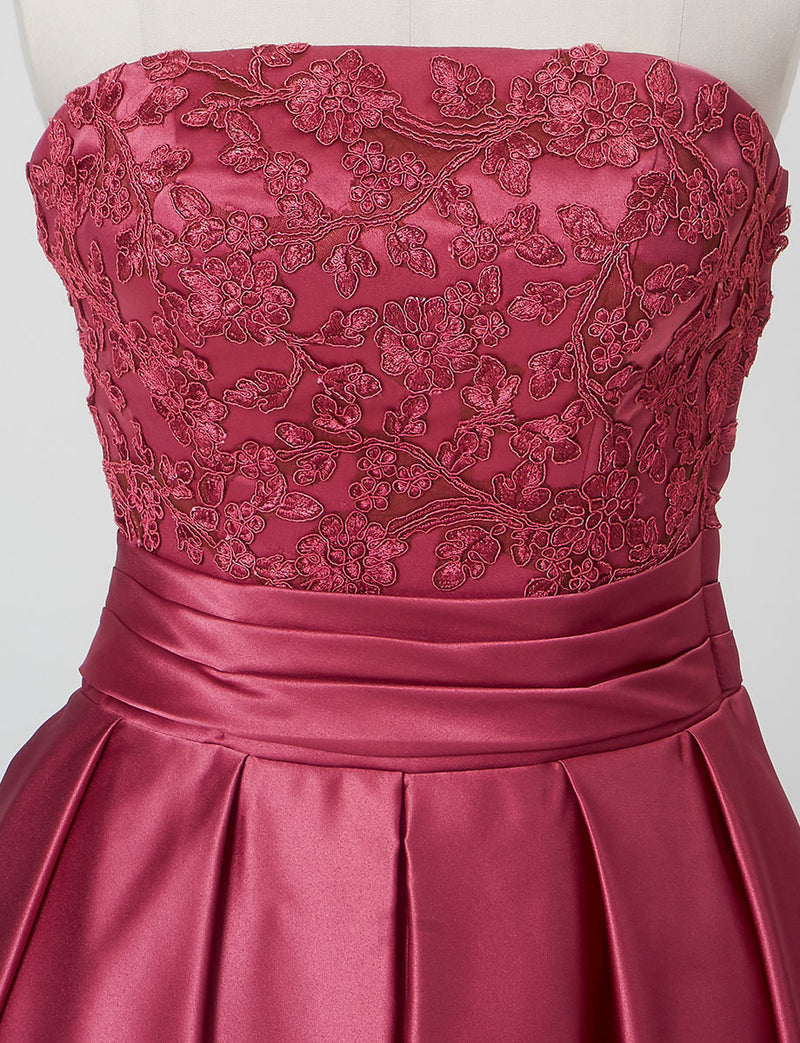 TWEED DRESS(ツイードドレス)のピンクローズロングドレス・サテン｜TB1702-PKRのトルソー上半身正面画像です。